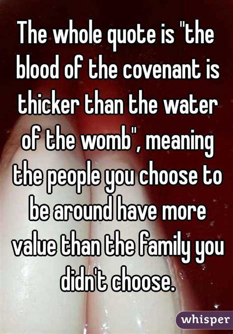 blood of the covenant is thicker than water